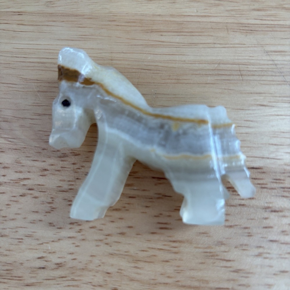 Carved Rock Marble Stone Donkey Mule‎ Mini Figurine Eclectic Animal Home Decor